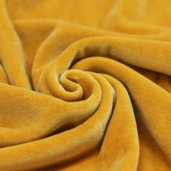 Tissu Nicky Velours Ocre - (Nicky Velours Tissus)