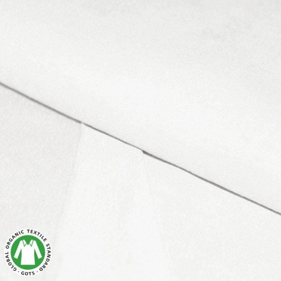 Organic Isoli Sweat Stof (Gots) Råhvid  - (Jerseystoffer)