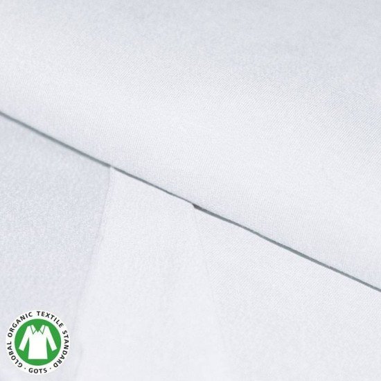Organic Isoli Sweat Stof (Gots) Hvid - (Jerseystoffer)
