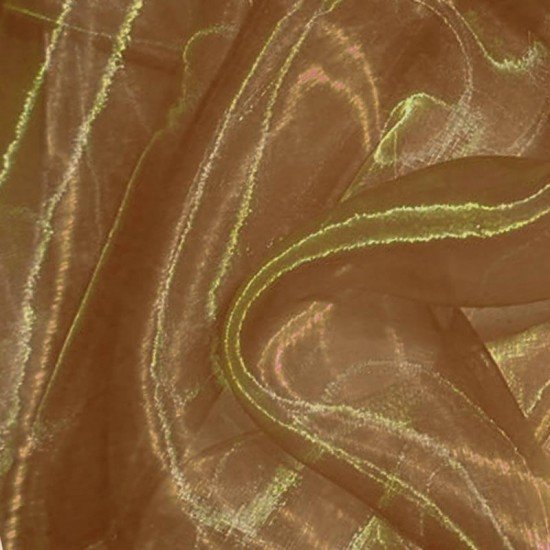 Organza Fabric Two Tone Camel Brass - (Organza Fabric)