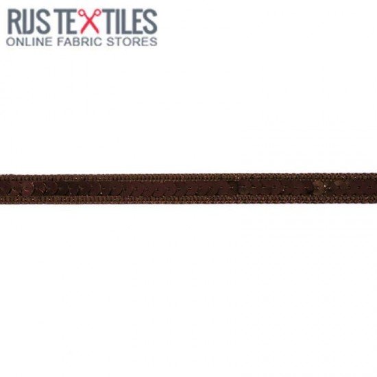 Nastro Di Paillettes Marrone 10mm  - (Nastri)