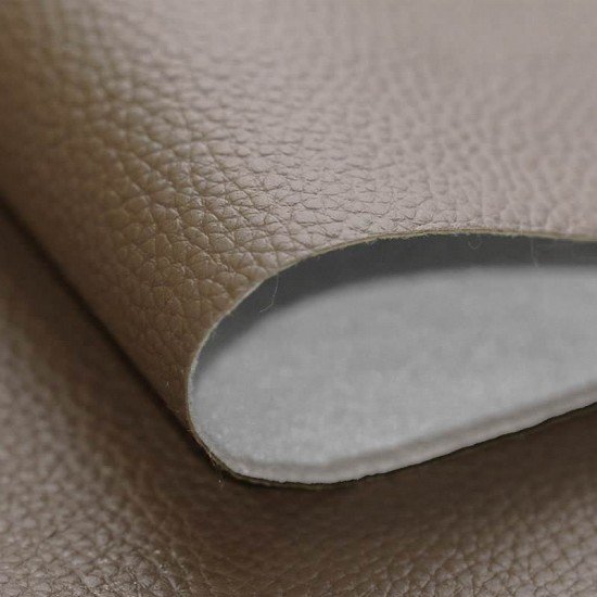 Tessuto Di Rivestimento In Similpelle Taupe - (Deco Tessuti)