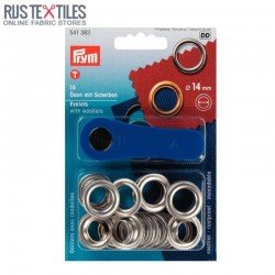 Eyelets With Washers 14mm Silver Prym 541383