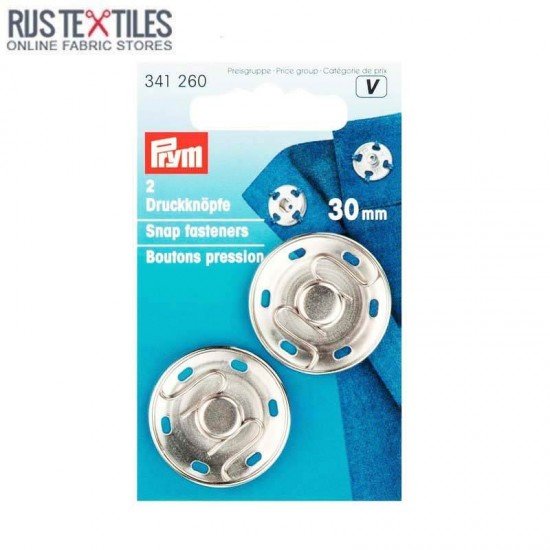 Boutons Pression à Coudre 30 mm Argent Prym 341260