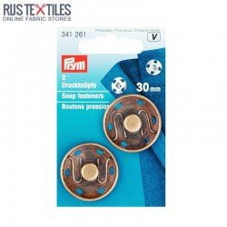 Sew-On Snap Fasteners 30 mm Brass Prym 341261