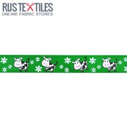 Grosgrain Ribbon - Cow Grass Green 20mm
