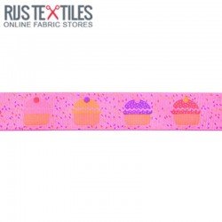 Grosgrain Ribbon - Cake Fuchsia 25mm