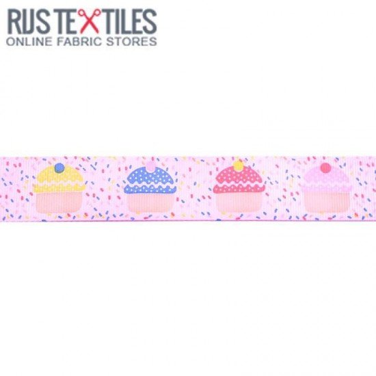Ripsband - Cake Roze 25mm - (Banden En Linten)