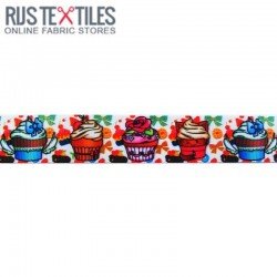 Grosgrain Ribbon - Cupcake White 25mm