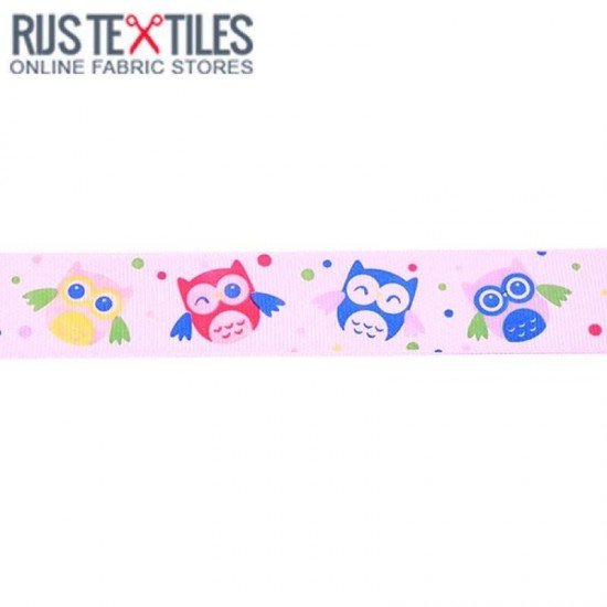 Ripsband - Uil Rose 25mm - (Banden En Linten)