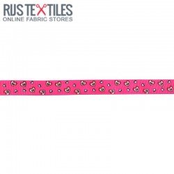 Grosgrain Ribbon - Hearts Fuchsia 15mm