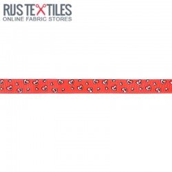 Grosgrain Ribbon - Hearts Red 15mm