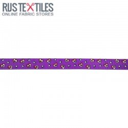 Grosgrain Ribbon - Hearts Purple 15mm