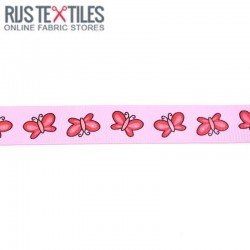 Grosgrain Ribbon - Butterfly Pink 25mm