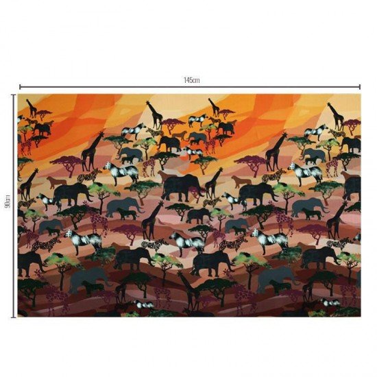 Jersey Cotton Fabric Digital Print - Safari Panel - (Fabric Outlet)
