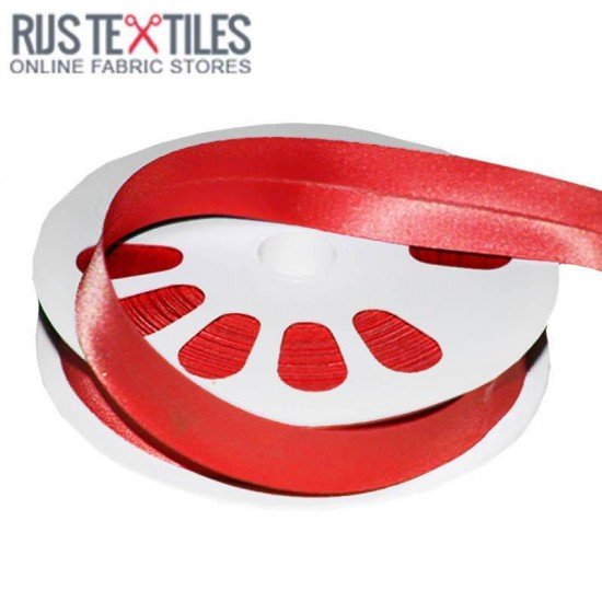 Biaisband Satijn Rood 20mm - (Banden En Linten)