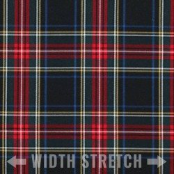 Scottish Tartan Fabric Stretch Black Stuwart