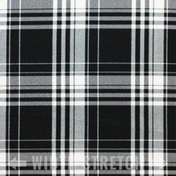 Scottish Tartan Fabric Stretch Menzies Black