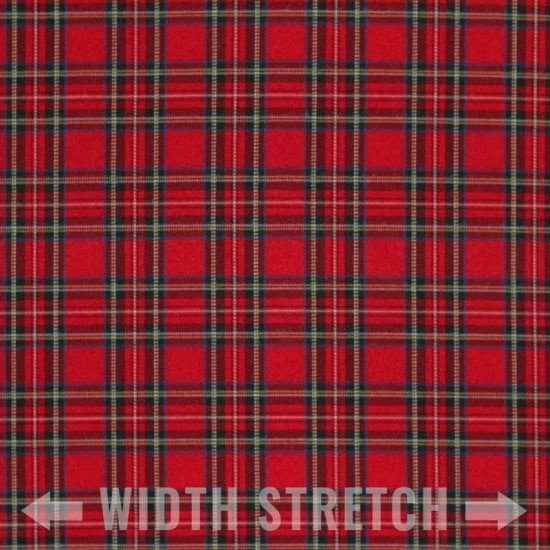 Scottish Tartan Fabric Stretch Small Red Stuwart
