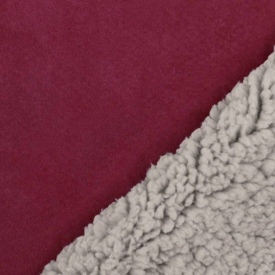 Tissu Suédine Doublé Fourrure Bordeaux - (Tissus De Mode)