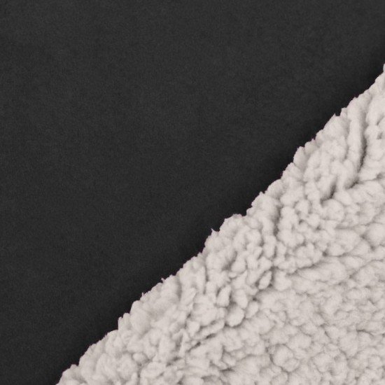 Tissu Suédine Doublé Fourrure Noir - (Tissus De Mode)