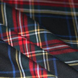 Scottish Tartan Fabric Stretch Black Stuwart