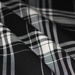 Scottish Tartan Fabric Stretch Menzies Black