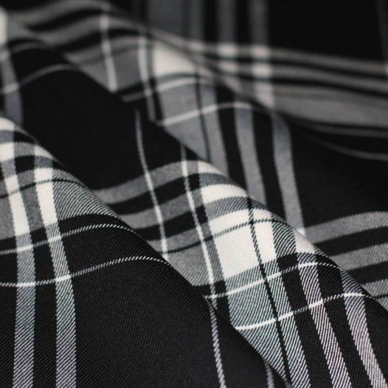 Tessuto Scozzesi Stretch Menzies Black - (Tessuti Scozzesi)