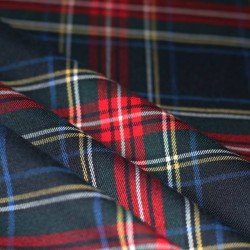 Scottish Tartan Fabric Stretch Navy Stuwart