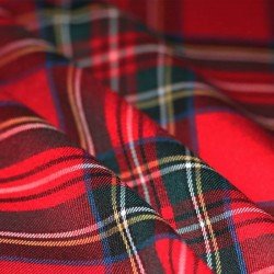 Scottish Tartan Fabric Stretch Red Stuwart