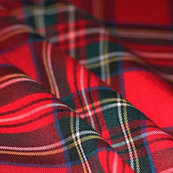 Scottish Tartan Fabric Red Stuwart - (Scottish Tartans Fabric)