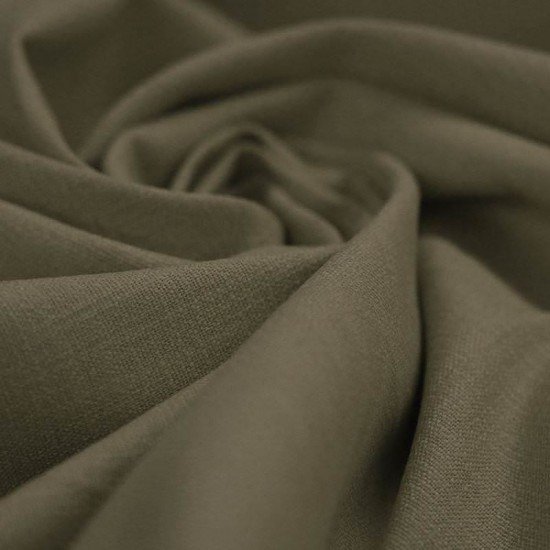 Tissu Lin Stretch Armée Verte - (Tissus De Mode)