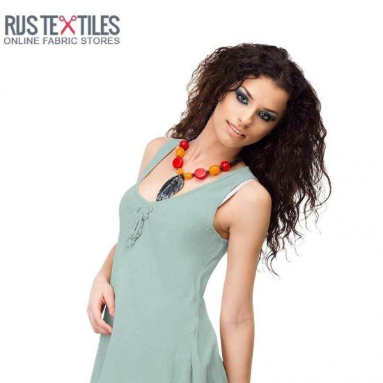 Tissu Lin Stretch Mer Vert - (Tissus De Mode)