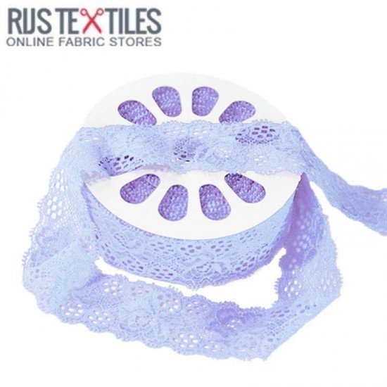 Ruban Dentelle Élastique Blue Clair 35mm  - (Ruban Dentelle Élastique)