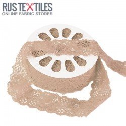 Stretch Lace Trim Beige 35mm 