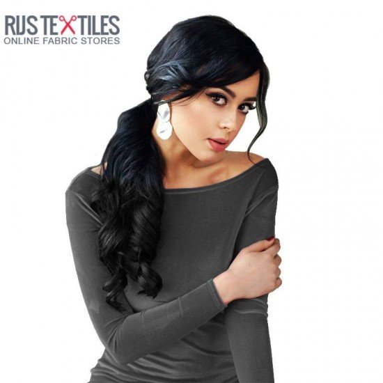 Stretch Velvet Fabric Dark Grey