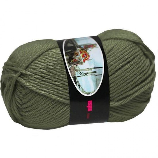 Knitting Wool ISPE Needle Size 5,5 - 6 Army Green - (Wool Knitting Yarn Needle Size 5,5 - 6)
