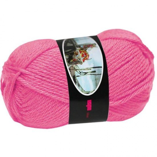 Knitting Wool ISPE Needle Size 5,5 - 6 Hot Pink - (Wool Knitting Yarn Needle Size 5,5 - 6)