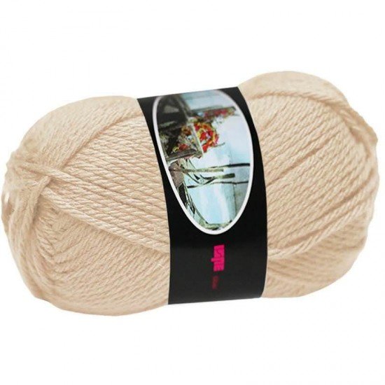 Knitting Wool ISPE Needle Size 5,5 - 6 Beige - (Wool Knitting Yarn Needle Size 5,5 - 6)
