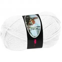 Fils à Tricoter Laine ISPE Aiguilles 5,5 - 6 Blanc