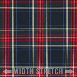 Scottish Tartan Fabric Stretch Navy Stuwart