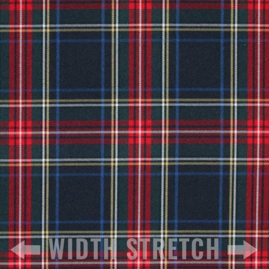 Scottish Tartan Fabric Stretch Navy Stuwart - (Scottish Tartans Fabric)