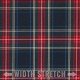 Scottish Tartan Fabric Stretch Navy Stuwart - (Scottish Tartans Fabric)