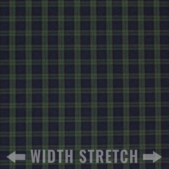 Scottish Tartan Fabric Stretch Small Black Watch