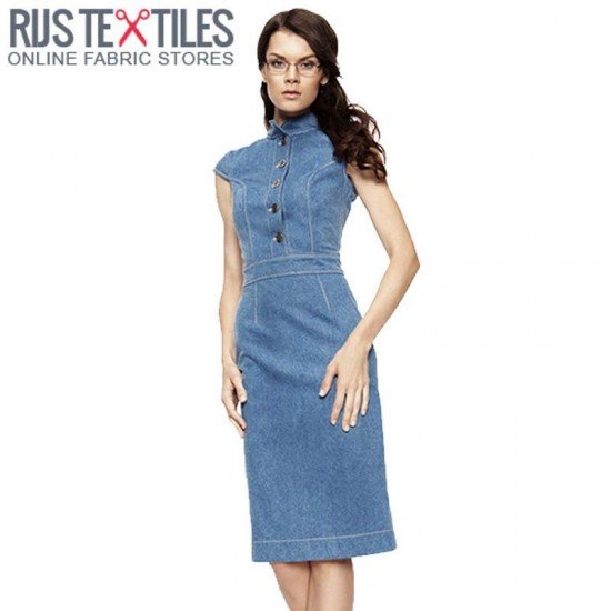 Tessuto Jeans Di Cotone Elasticizzato 10-OZ Blu - (Tessuti Jeans Di Cotone)