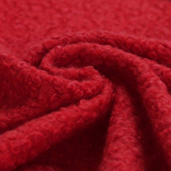 Tessuto Bouclé Pesante Rosso - (Tessuto Bouclé)