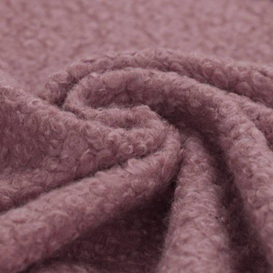 Tissu Lainages Bouclé Vieux Rose - (Tissu Bouclé)