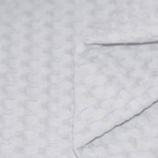Tissu Piqué Gaufré Rugueux Blanc - (Tissu Piqué Gaufré)