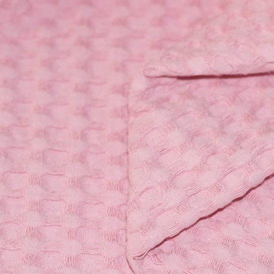 Tissu Piqué Gaufré Rugueux Rose - (Tissu Piqué Gaufré)