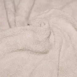 Baumwollfleece Stoff (Sherpa) Hellbeige Grau